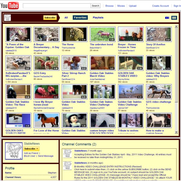 YouTube Golden Oak Stables